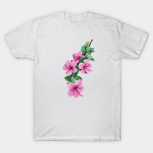 Watercolor hibiscus T-Shirt by InnaPatiutko